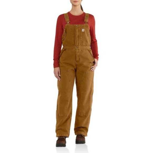Carhartt Work Women's Bib Overalls Washed Duck Quilt Lined main image 0